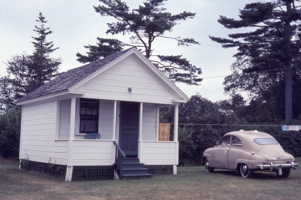 1960s Saab 96 at our honeymoon cabin